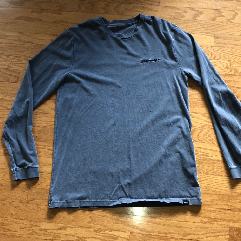 QUIKSILVER DISTRESSED GRAY/BLACK LONG SLEEVE SHIRT